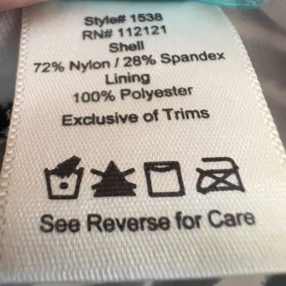 Spanx Love Your Assets Ruched Tankini Swim Top Black & White Abstract Print XL - Picture 10 of 11